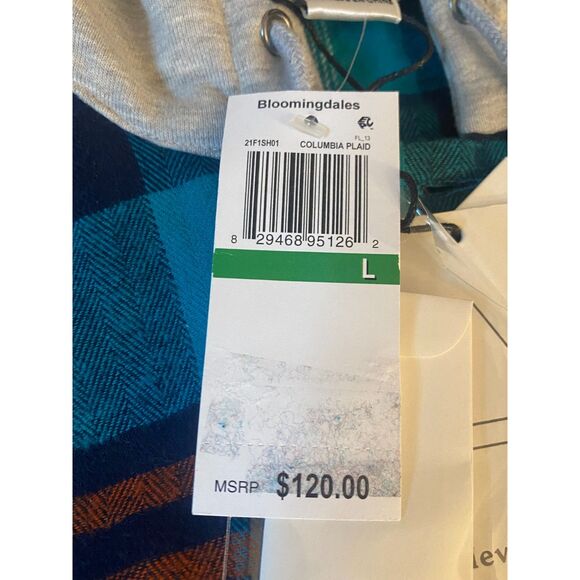 Eleven Paris Blue Columbia Plaid Hooded Shirt Jacket NWT Mens Size LARGE - Picture 5 of 14